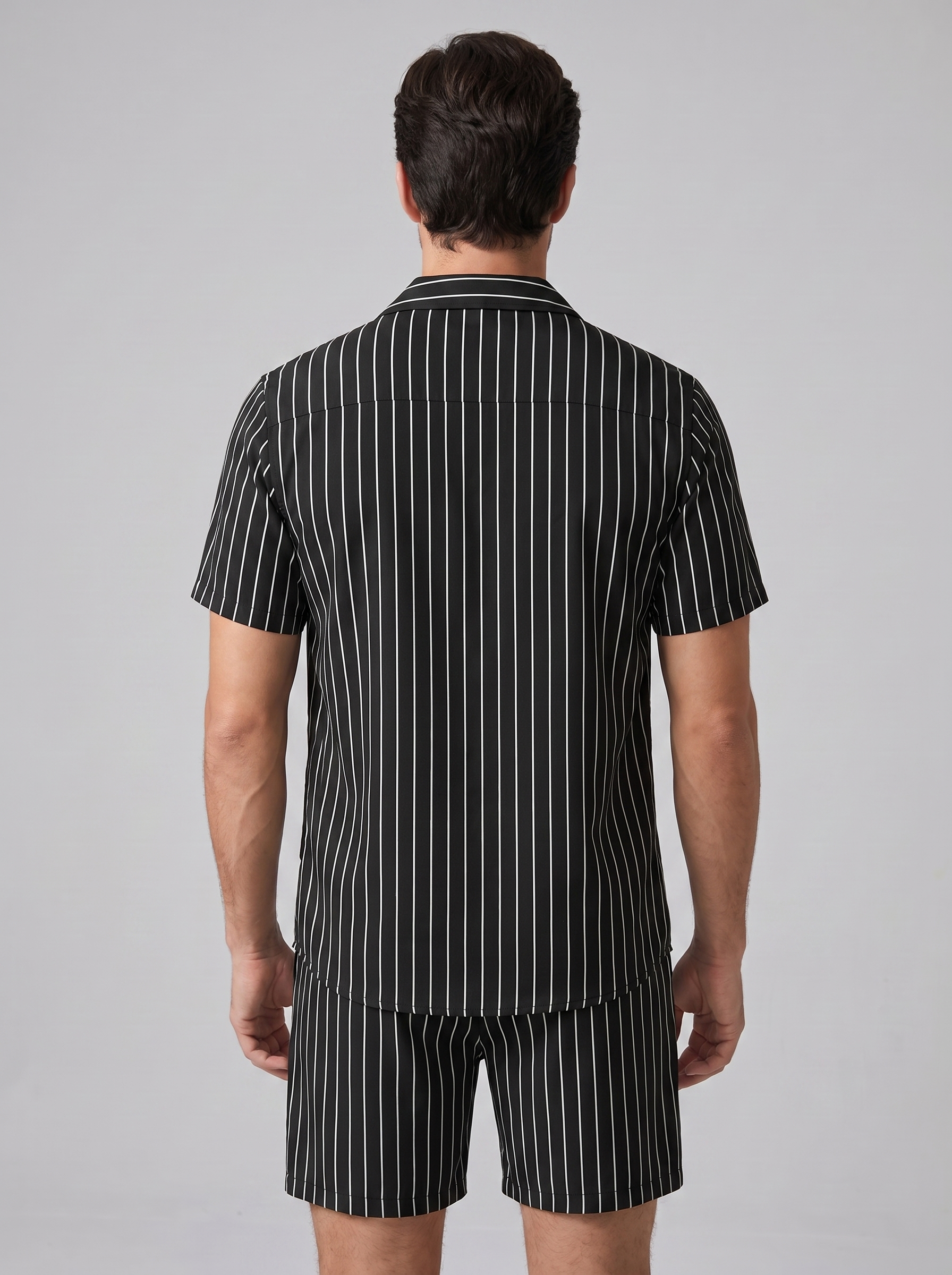 Men's Pinstripe Short Sleeve Co-Ord Set