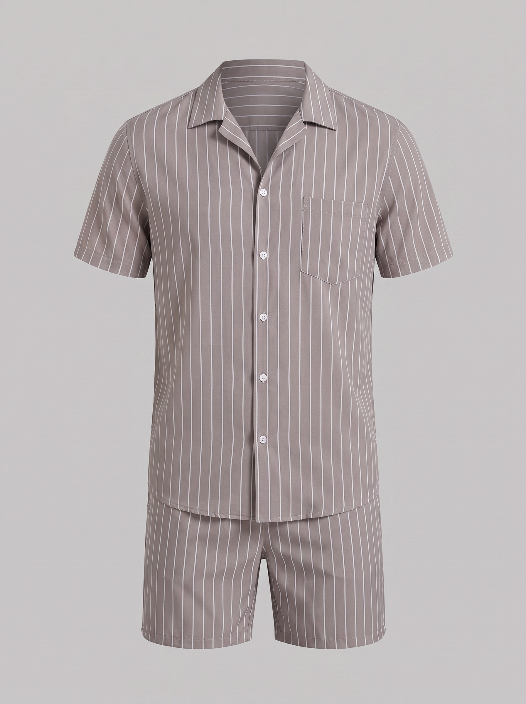 Men's Pinstripe Short Sleeve Co-Ord Set