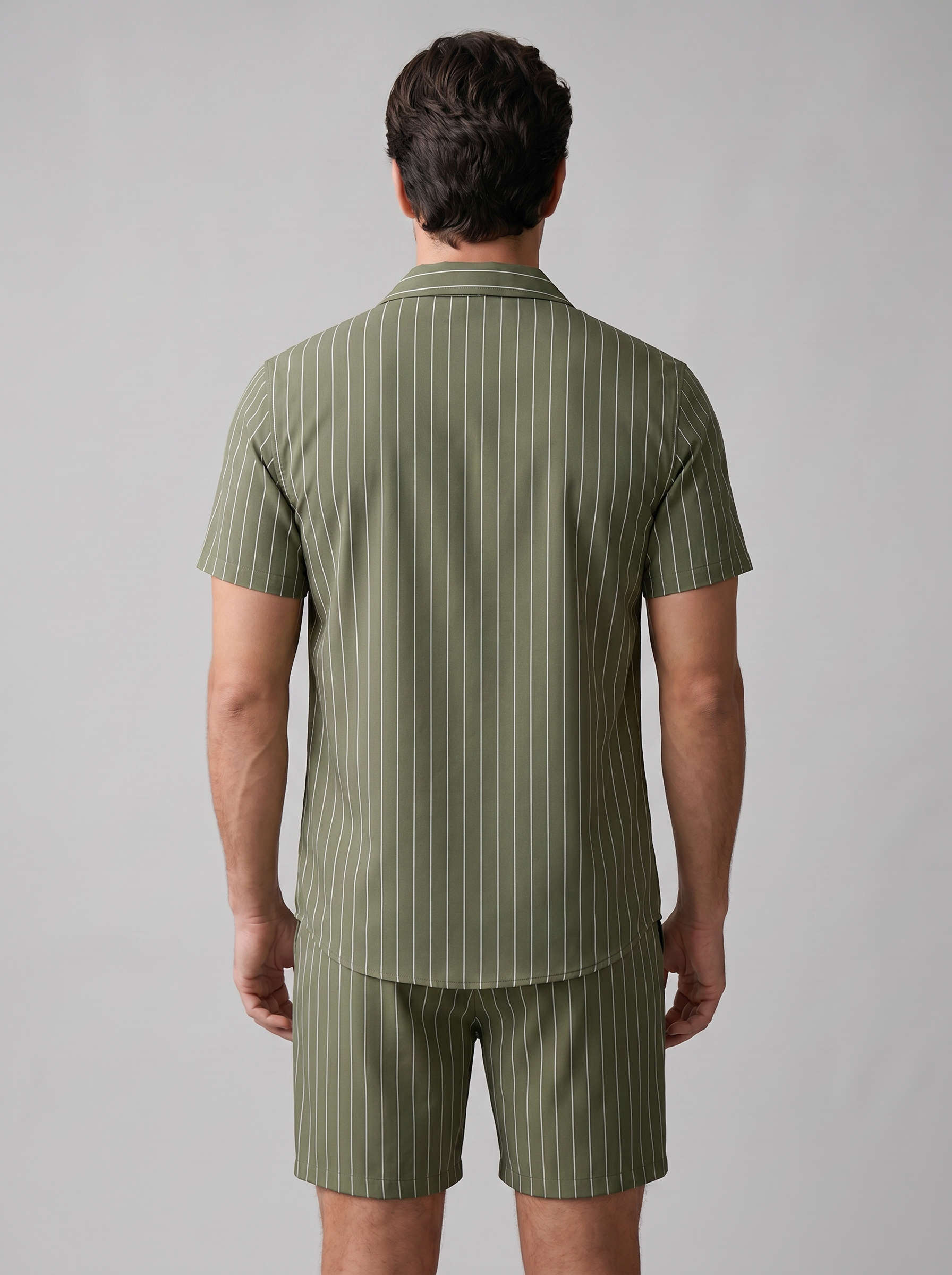 Men's Pinstripe Short Sleeve Co-Ord Set