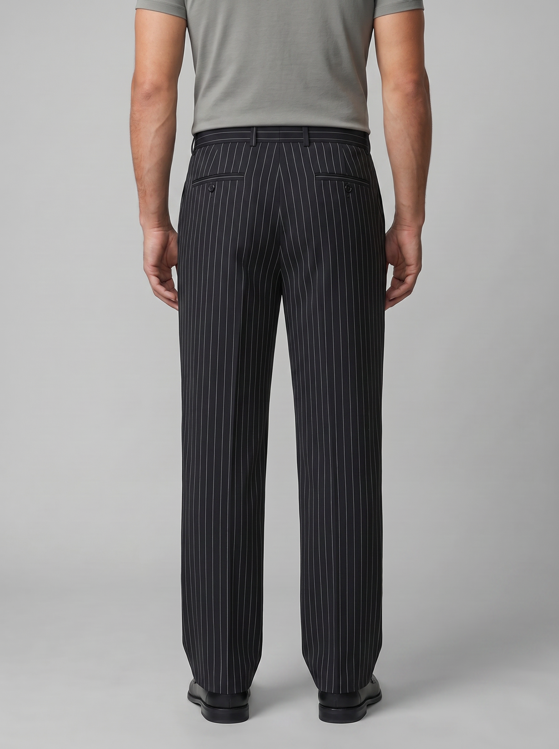 Men's Pinstripe Wide Leg Trousers