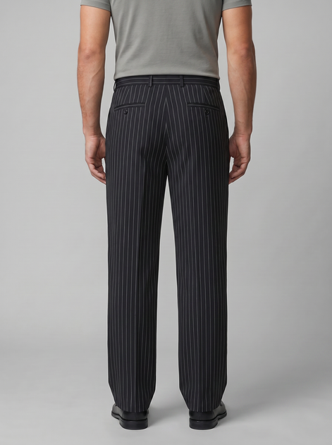 Men's Pinstripe Wide Leg Trousers