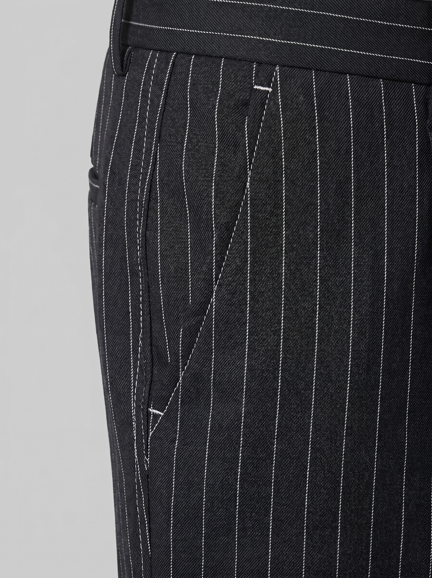 Men's Pinstripe Wide Leg Trousers
