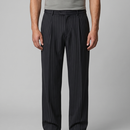 Men's Pinstripe Wide Leg Trousers
