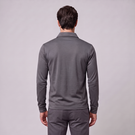Men's Piqué Long Sleeve Polo Shirt