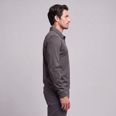 Men's Piqué Long Sleeve Polo Shirt