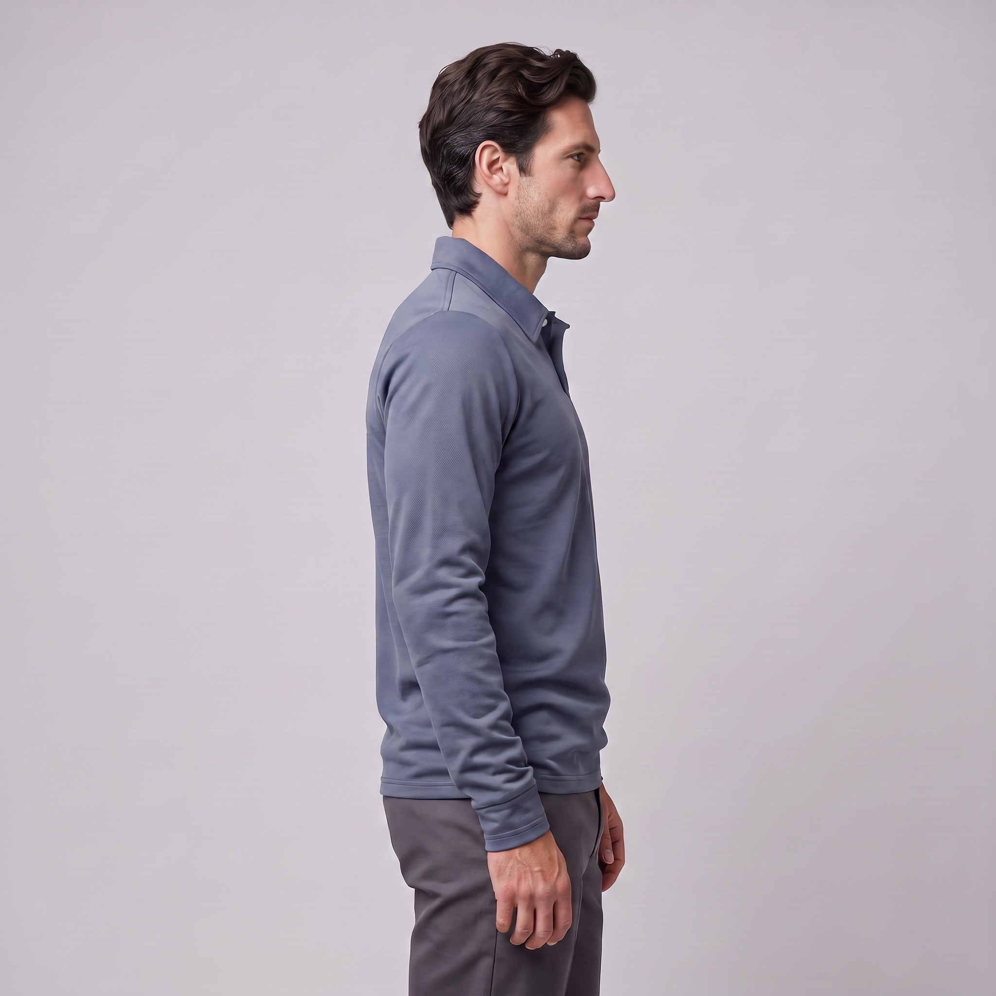 Men's Piqué Long Sleeve Polo Shirt
