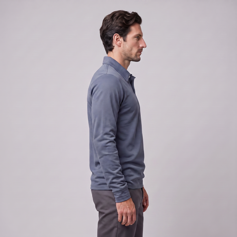 Men's Piqué Long Sleeve Polo Shirt