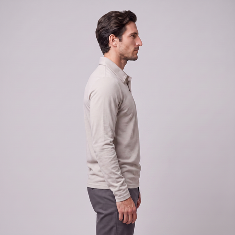 Men's Piqué Long Sleeve Polo Shirt