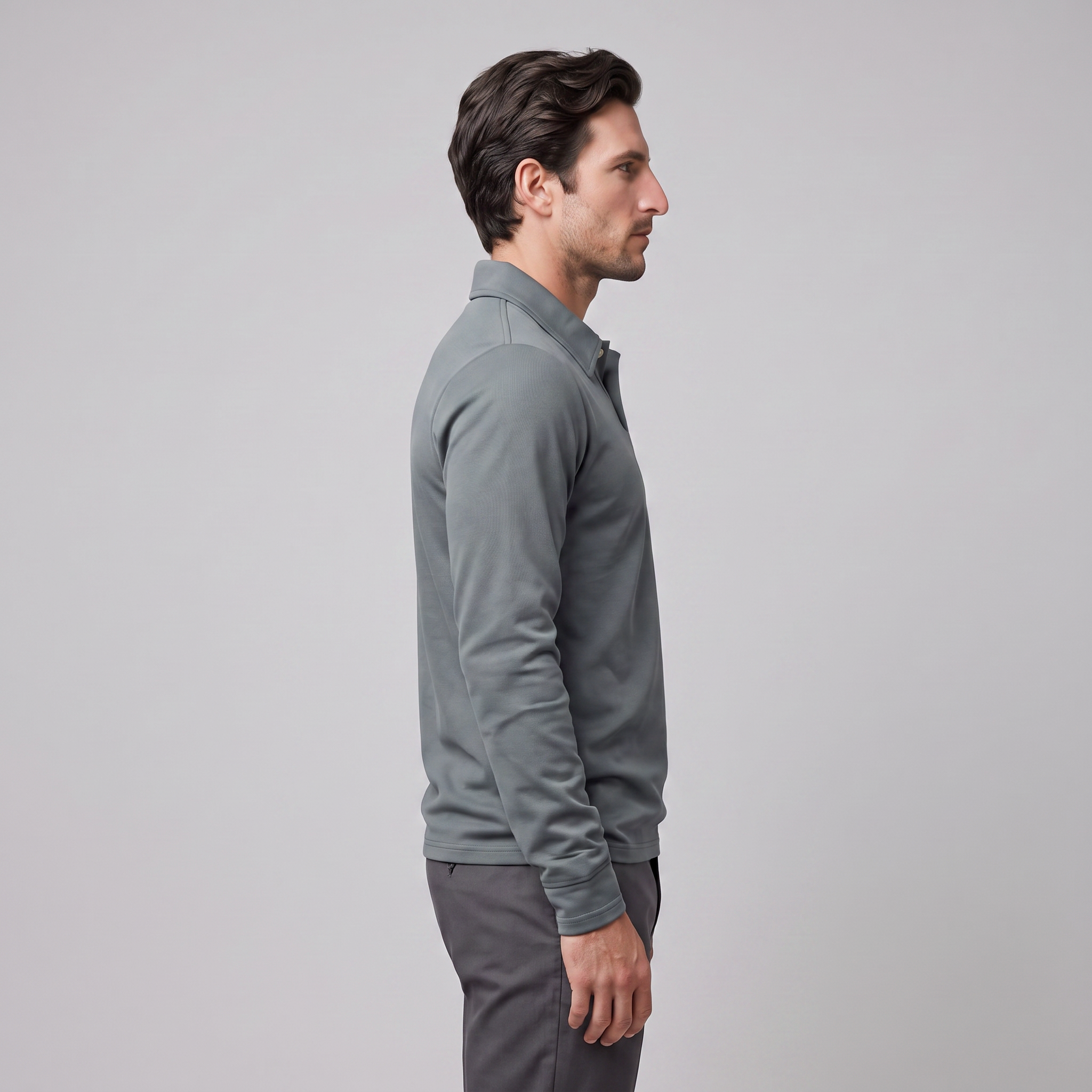 Men's Piqué Long Sleeve Polo Shirt