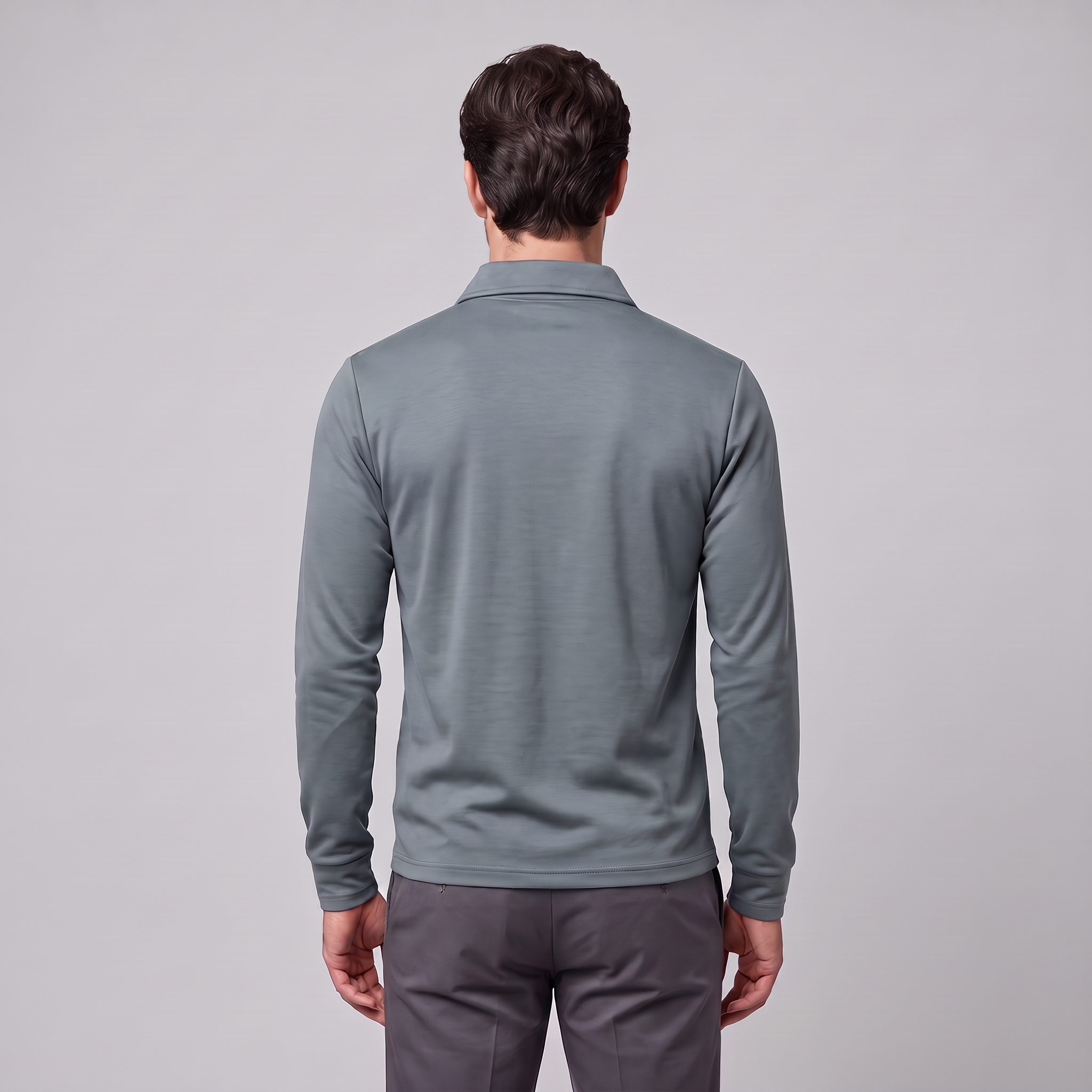 Men's Piqué Long Sleeve Polo Shirt