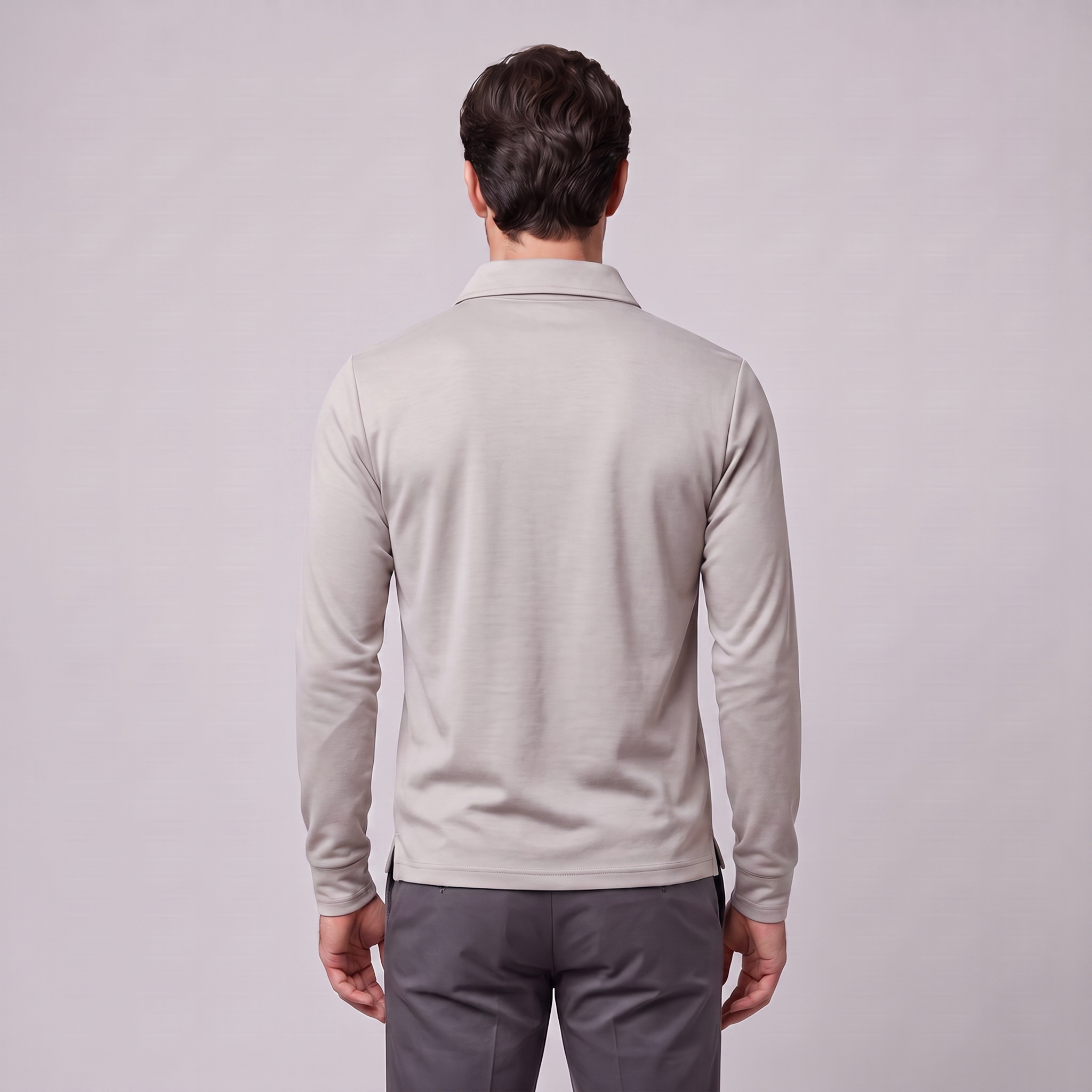 Men's Piqué Long Sleeve Polo Shirt