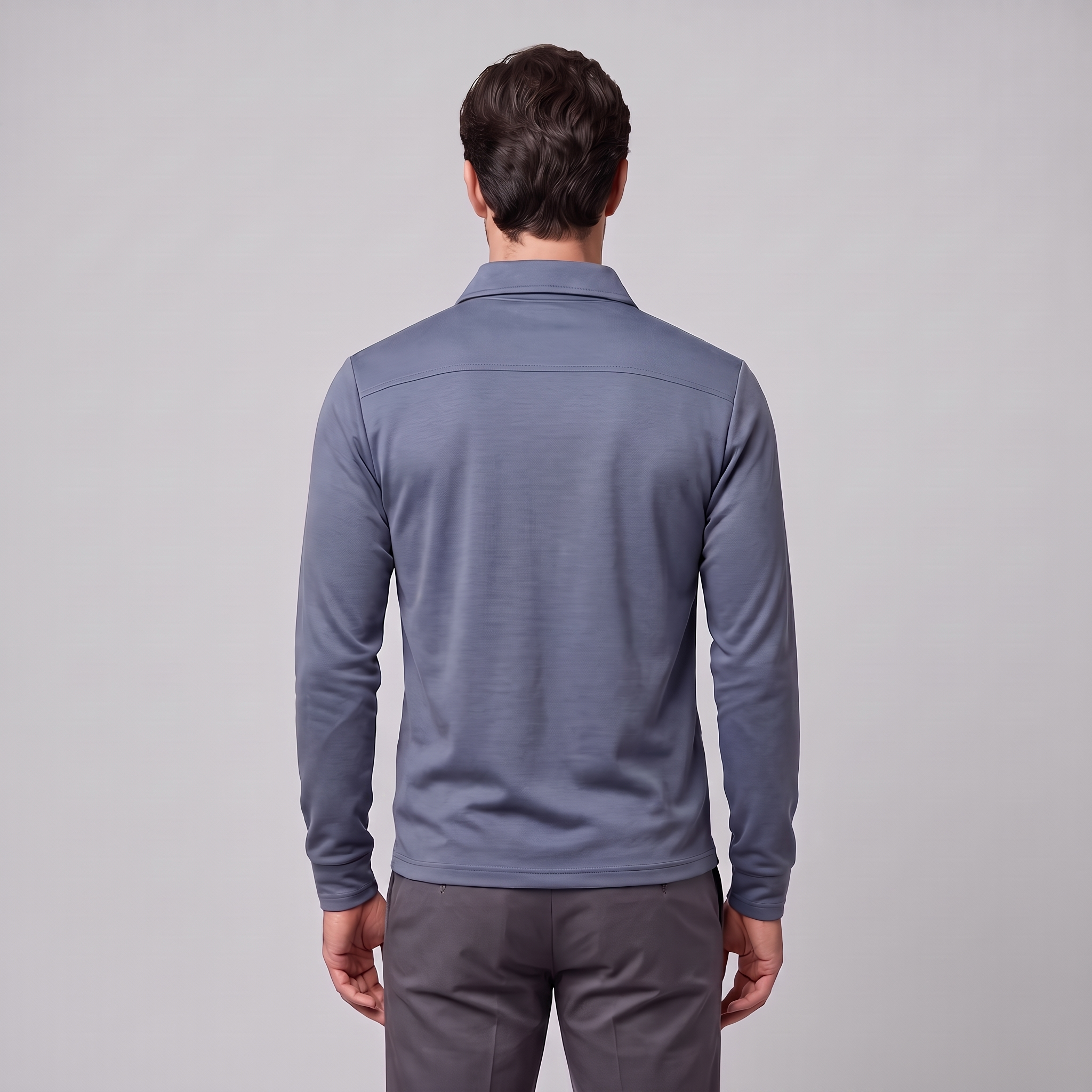 Men's Piqué Long Sleeve Polo Shirt