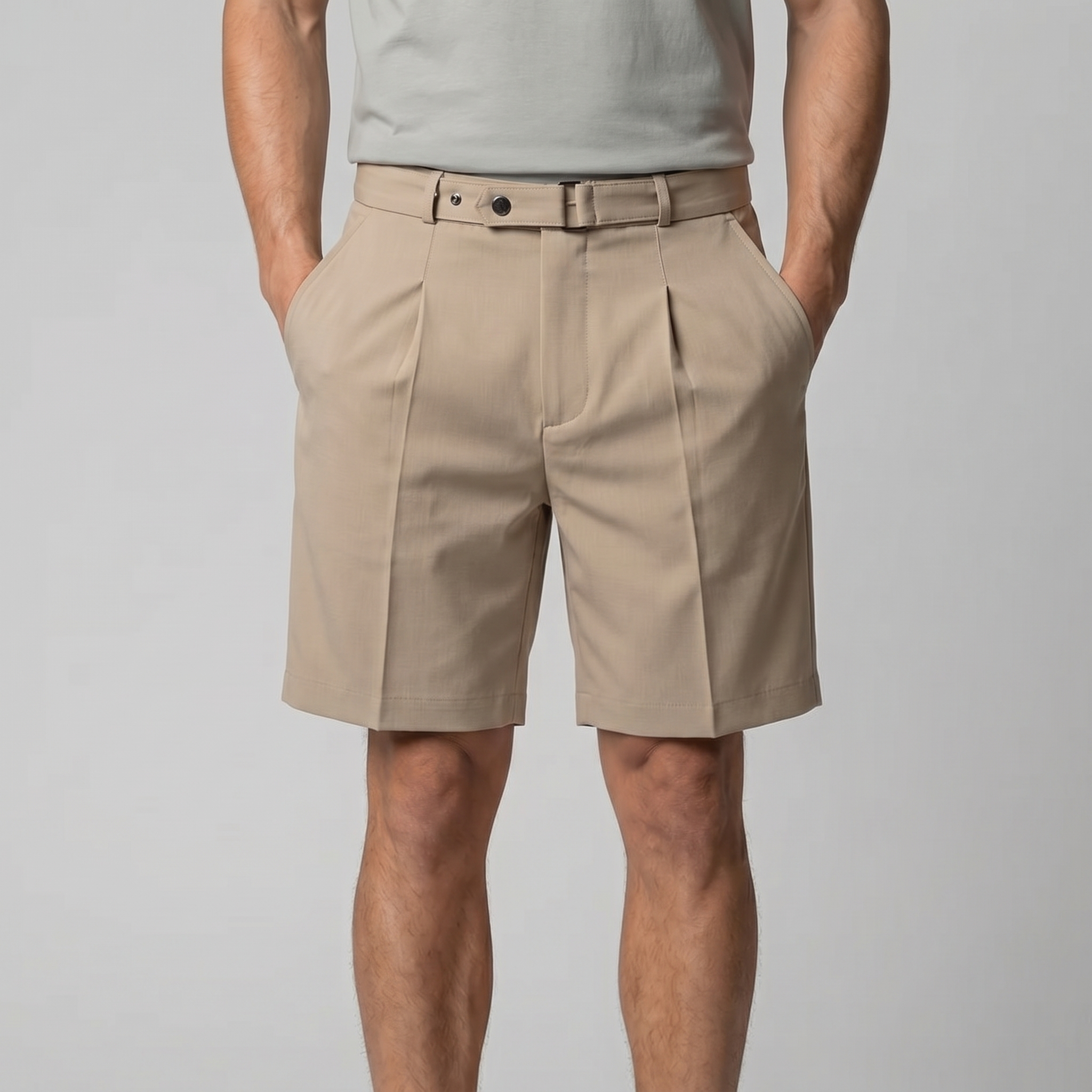 Men's Pleated Tailored Chino Shorts
