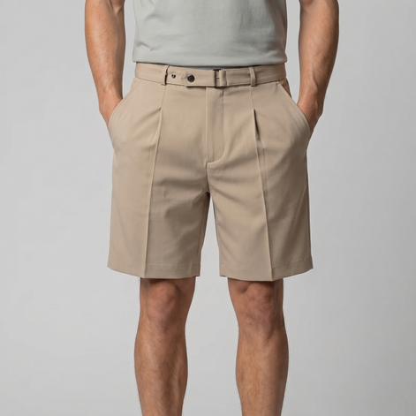 Men's Pleated Tailored Chino Shorts