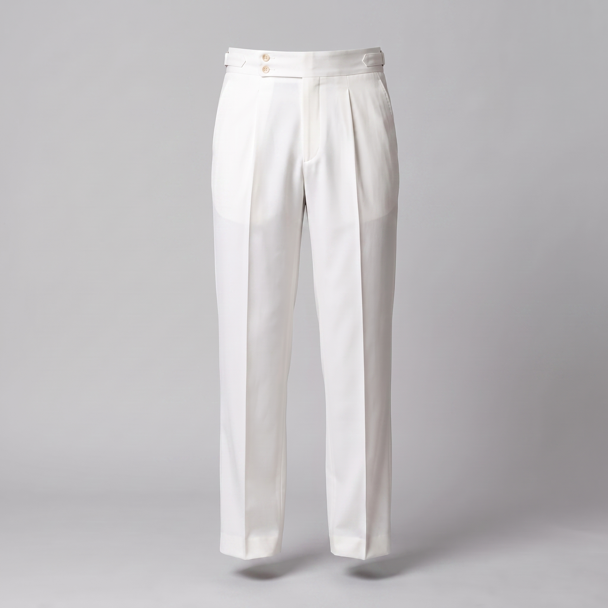Men's Pleated Tailored Trousers with Turn-Ups
