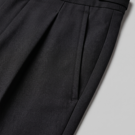 Men's Pleated Tailored Trousers with Turn-Ups