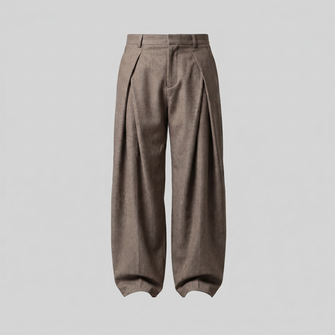 Men's Pleated Wide-Leg Tailored Trousers