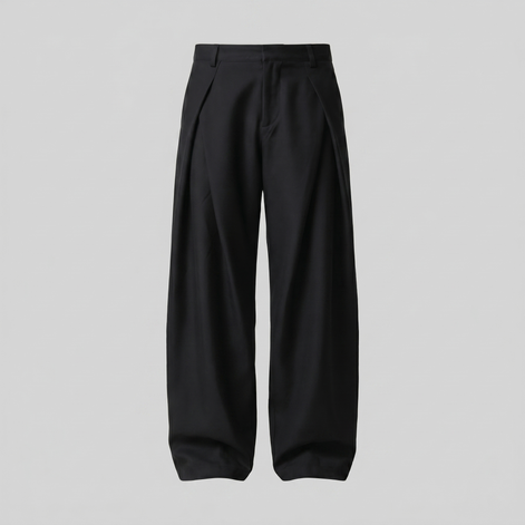 Men's Pleated Wide-Leg Tailored Trousers