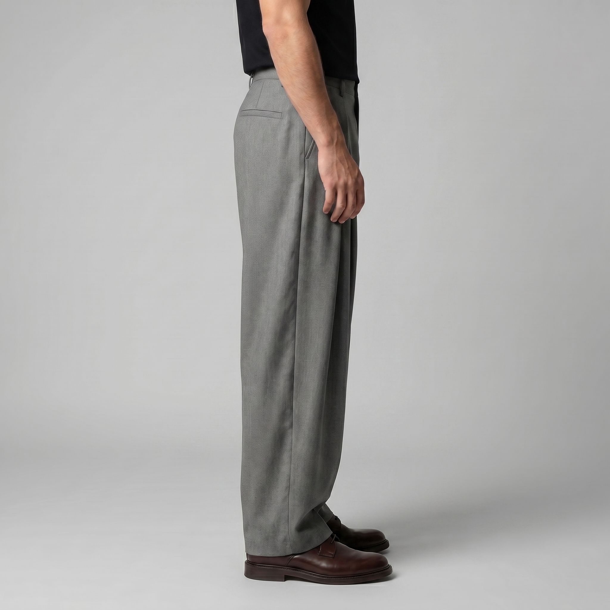 Men's Pleated Wide-Leg Tailored Trousers