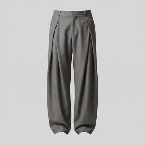 Men's Pleated Wide-Leg Tailored Trousers