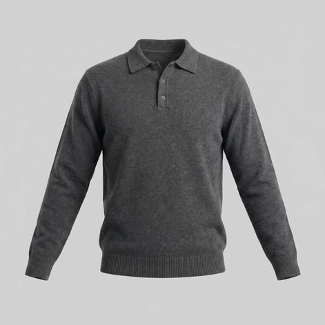 Men's Polo Collar Knit Sweater