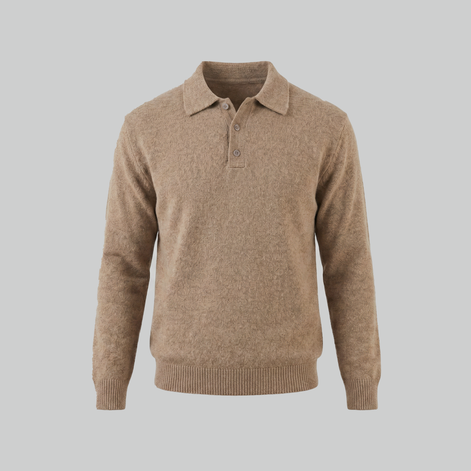 Men's Polo Collar Knit Sweater
