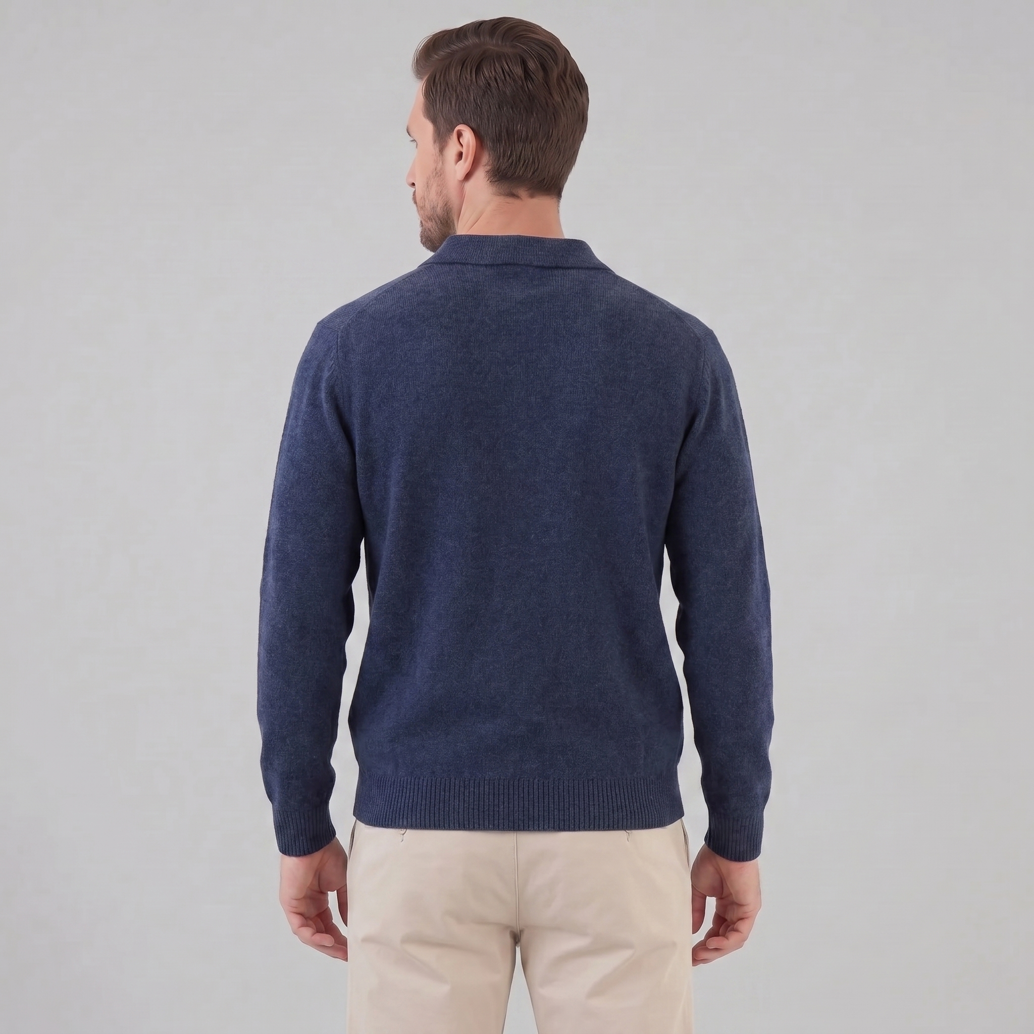 Men's Polo Collar Knit Sweater