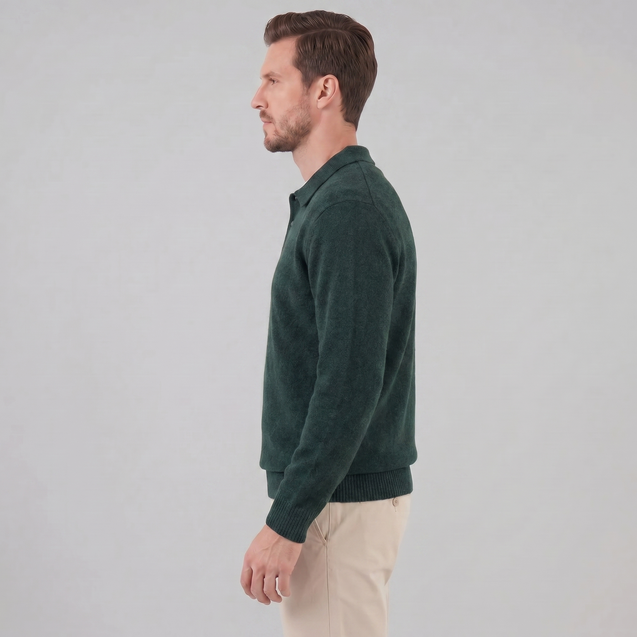 Men's Polo Collar Knit Sweater