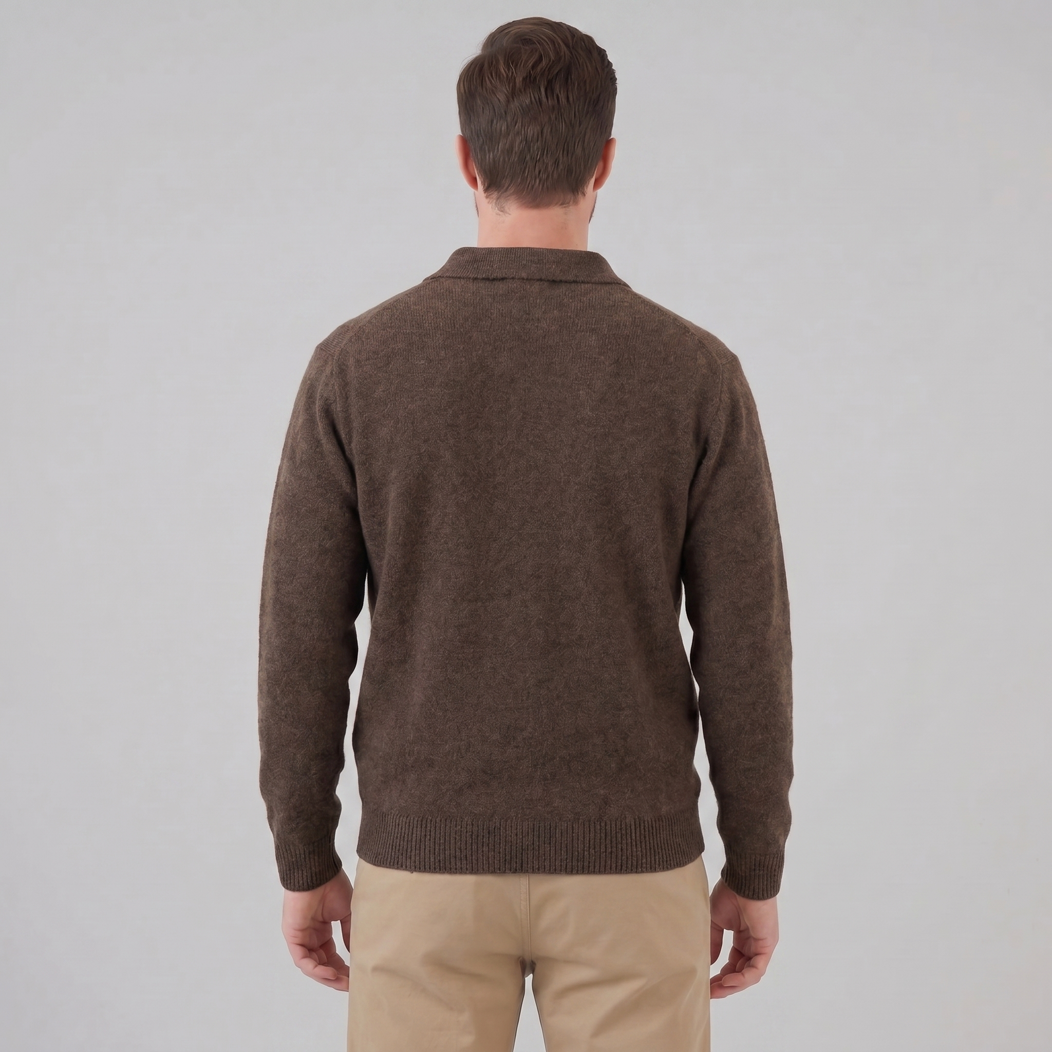 Men's Polo Collar Knit Sweater