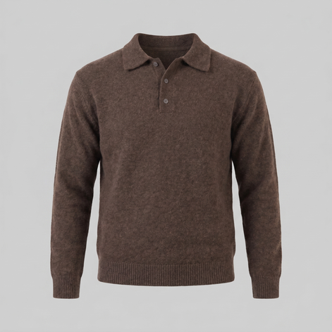 Men's Polo Collar Knit Sweater