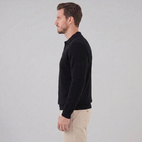 Men's Polo Collar Knit Sweater