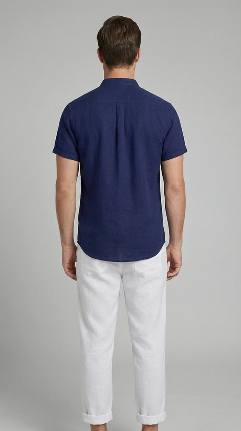 Men's Polo Shirt and Linen Trouser Set