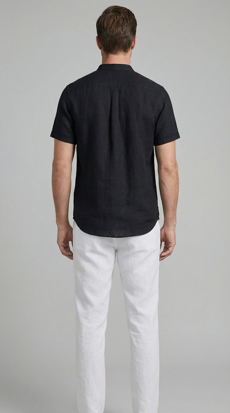 Men's Polo Shirt and Linen Trouser Set