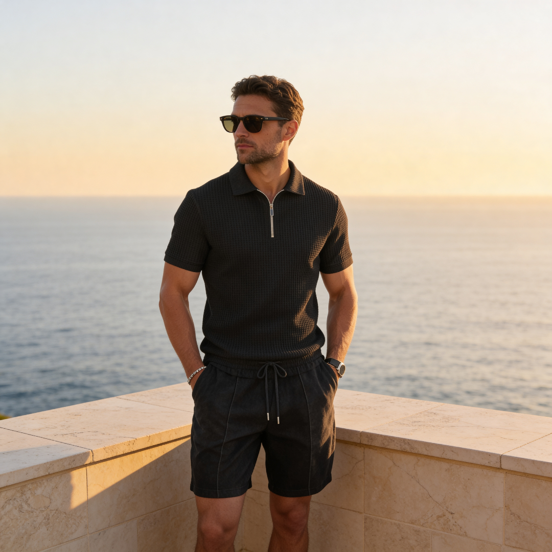 Men's Polo Shirt and Shorts Set