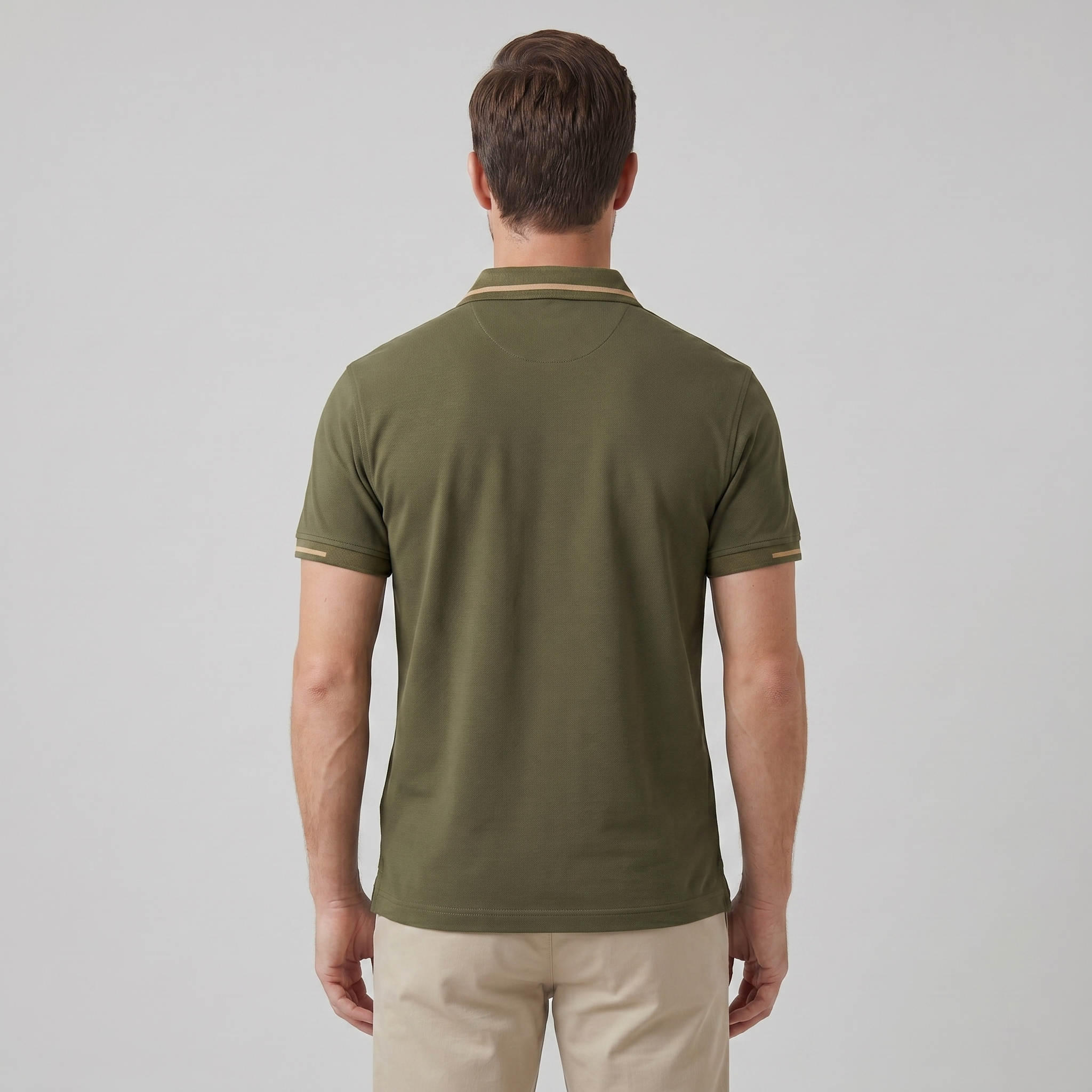 Men's Polo Shirt with Contrast Trim