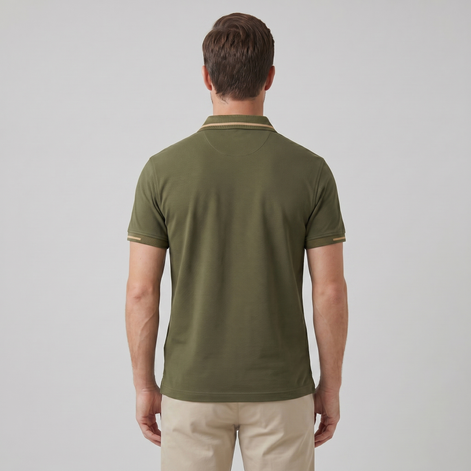 Men's Polo Shirt with Contrast Trim