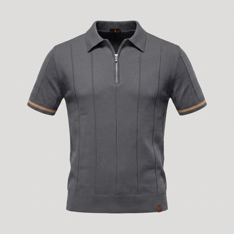 Men's Polo Shirt with Zip Collar