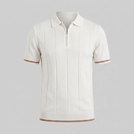 Men's Polo Shirt with Zip Collar