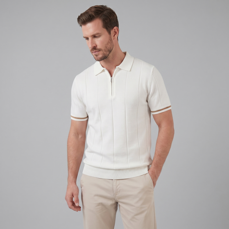 Men's Polo Shirt with Zip Collar