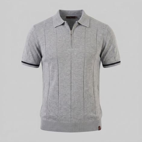 Men's Polo Shirt with Zip Collar