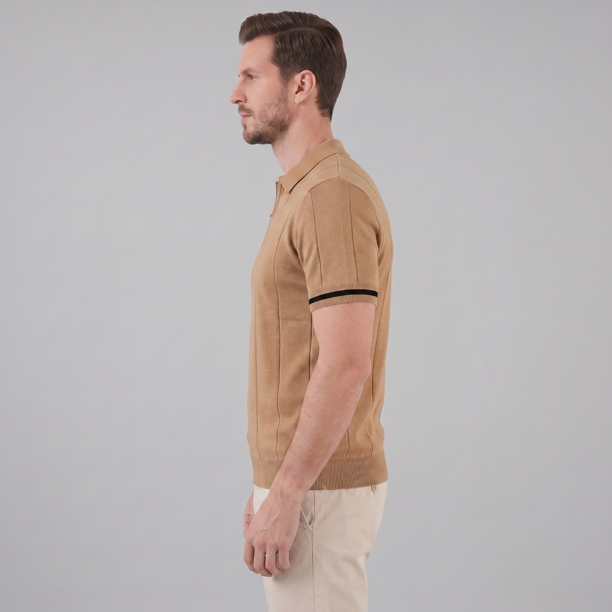 Men's Polo Shirt with Zip Collar