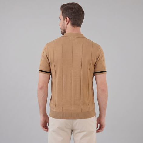 Men's Polo Shirt with Zip Collar