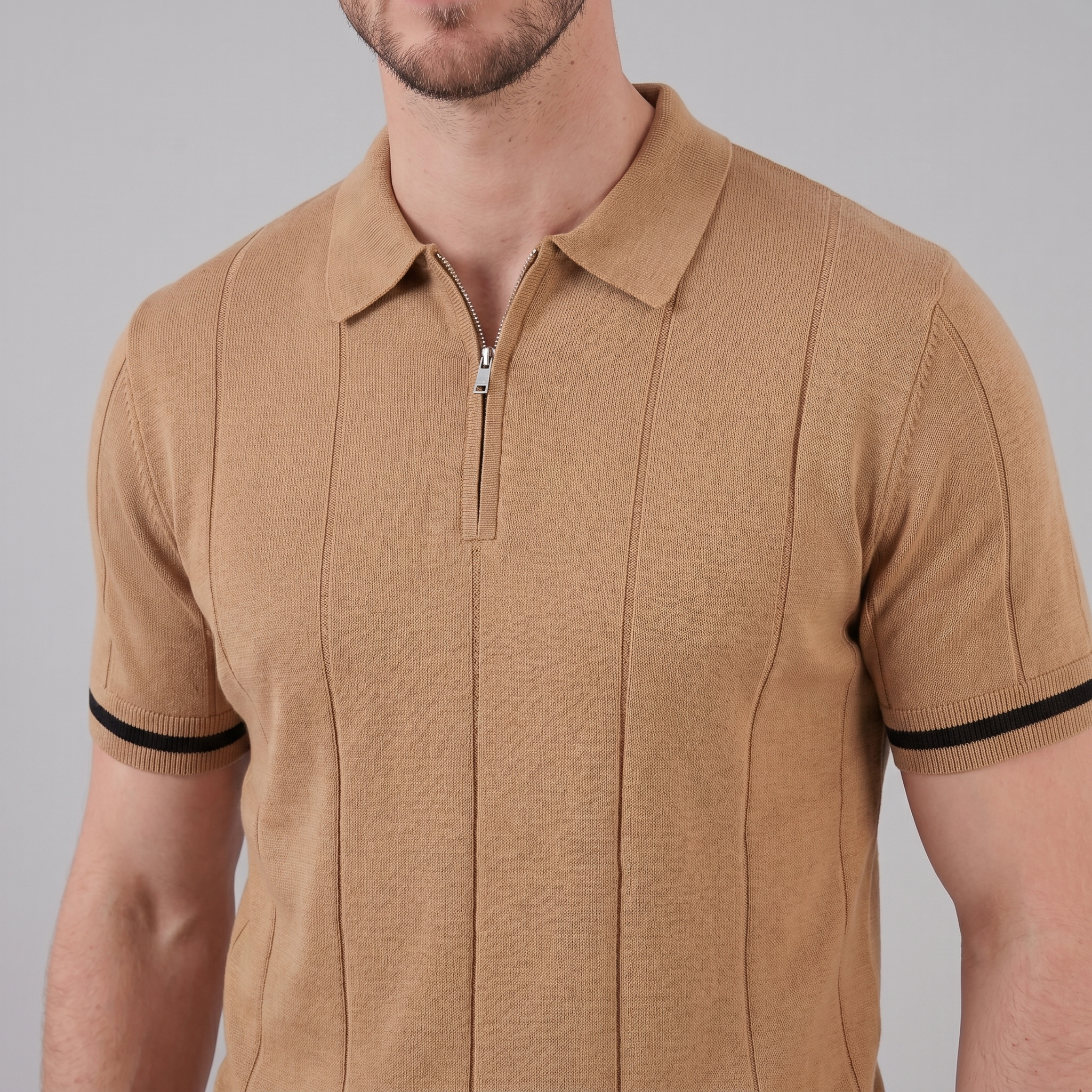 Men's Polo Shirt with Zip Collar