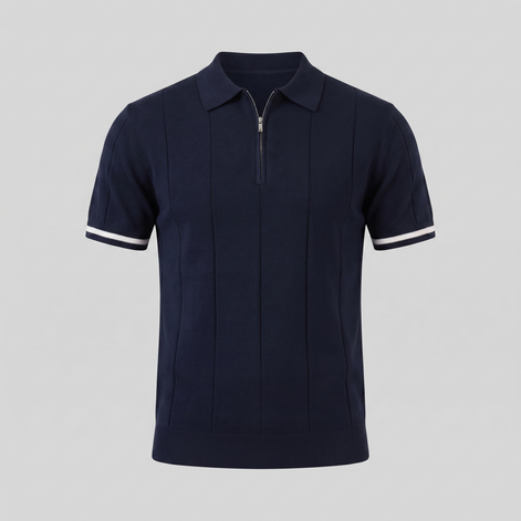 Men's Polo Shirt with Zip Collar