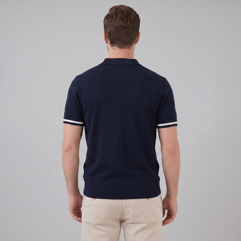 Men's Polo Shirt with Zip Collar