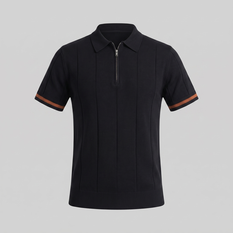 Men's Polo Shirt with Zip Collar