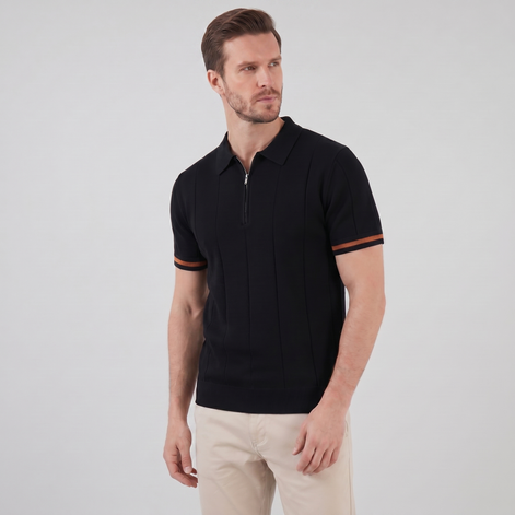 Men's Polo Shirt with Zip Collar