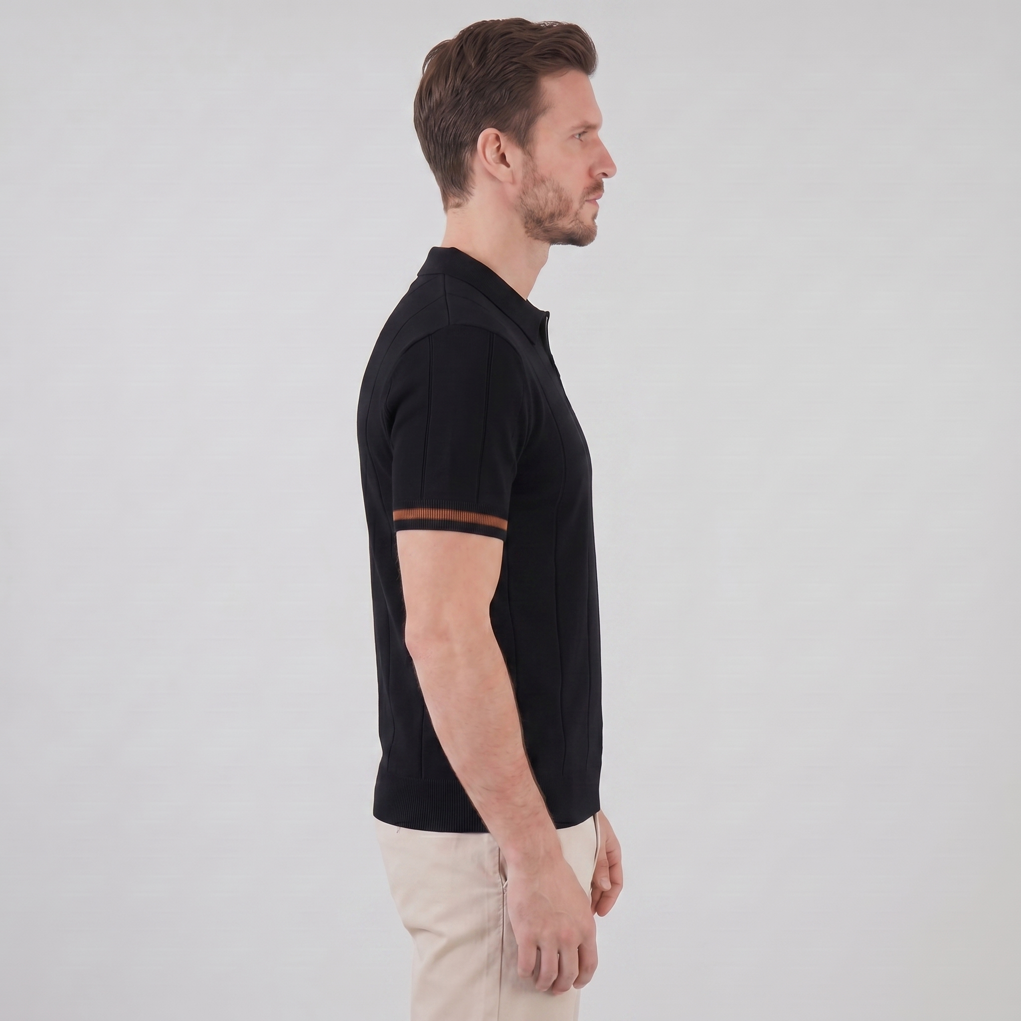 Men's Polo Shirt with Zip Collar