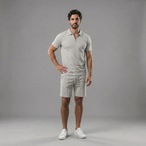 Men's Polo Shirts and Shorts Set for Casual Style