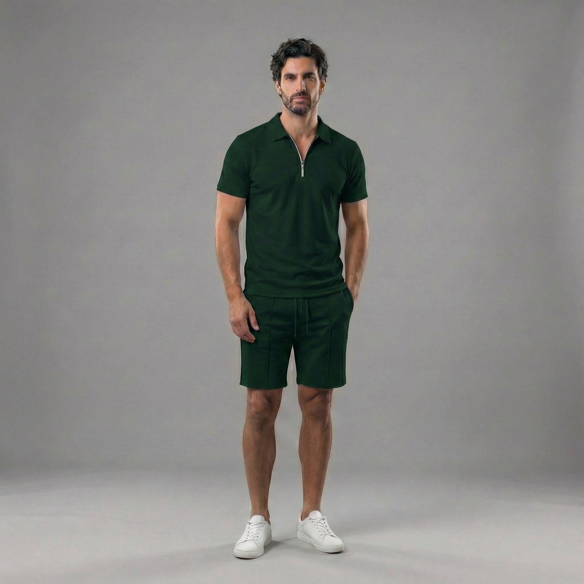 Men's Polo Shirts and Shorts Set for Casual Style